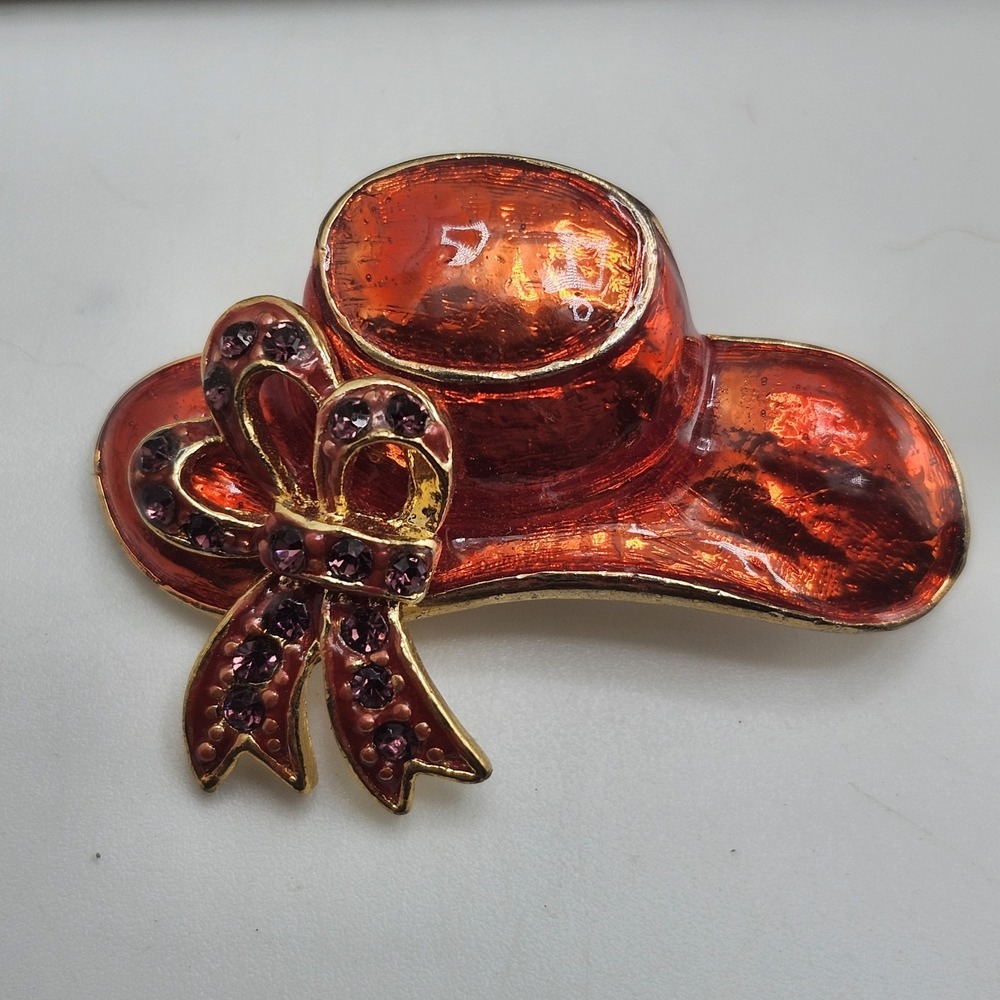 Vintage Red Hat Society Brooch